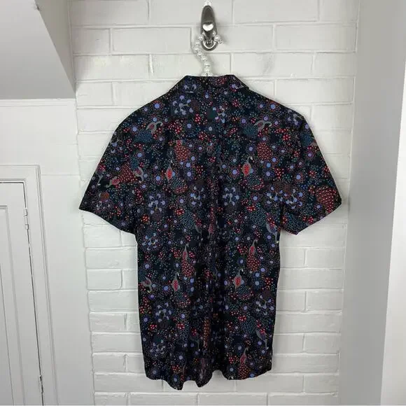 Ben Sherman Men’s Peacock Floral Short Sleeve Button Down Shirt Size L - Picture 10 of 10